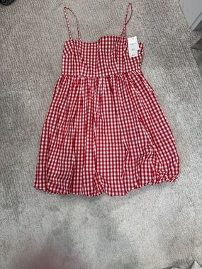 Abercrombie & Fitch Red and White Gingham Mini Dress